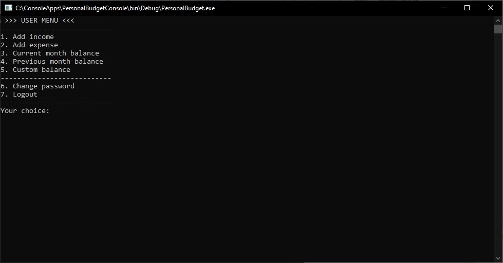 ConsolePersonalBudgetMenu